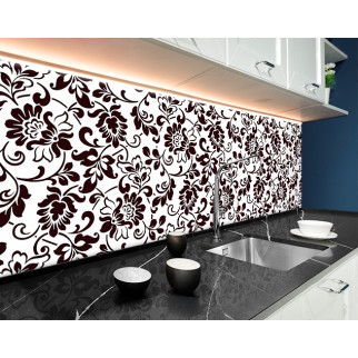 Наклейка на кухонний фартух 60 х 250 см, з фотодруком та захисною ламінацією квітковий орнамент розпис (БП-s_tx284-1) - Інтернет-магазин спільних покупок ToGether