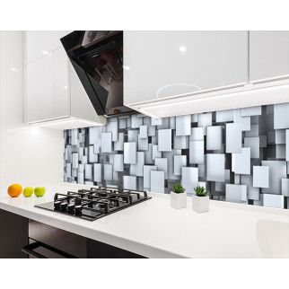 Наклейка на кухонний фартух 60 х 250 см, з фотодруком та захисною ламінацією з текстурою кубів (БП-s_3d1021-1) - Інтернет-магазин спільних покупок ToGether