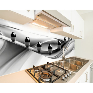 Наклейка на кухонний фартух 65 х 300 см, з фотодруком та захисною ламінацією дзеркальні кулі на хвилях (БП-s_ab11068-4) - Інтернет-магазин спільних покупок ToGether