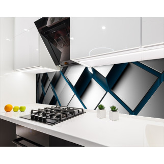 Наклейка на кухонний фартух 60 х 200 см, з фотодруком та захисною ламінацією сталеві куби (БП-s_ab147) - Інтернет-магазин спільних покупок ToGether