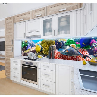 Наклейка на кухонний фартух 60 х 200 см, з фотодруком та захисною ламінацією з морською флорою (БП-s_an126) - Інтернет-магазин спільних покупок ToGether