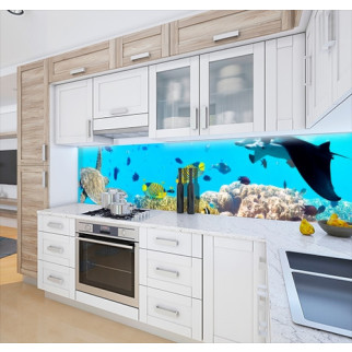 Наклейка на кухонний фартух 60 х 300 см, з фотодруком та захисною ламінацією з підводним світом (БП-s_an144-3) - Інтернет-магазин спільних покупок ToGether
