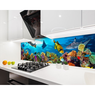 Наклейка на кухонний фартух 60 х 200 см, з фотодруком та захисною ламінацією підводний світ (БП-s_an141) - Інтернет-магазин спільних покупок ToGether