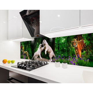 Наклейка на кухонний фартух 60 х 200 см, з фотодруком та захисною ламінацією тигри (БП-s_an162) - Інтернет-магазин спільних покупок ToGether