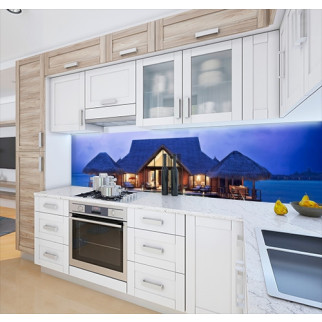 Наклейка на кухонний фартух 60 х 200 см, з фотодруком та захисною ламінацією з будиночком біля моря (БП-s_ar080) - Інтернет-магазин спільних покупок ToGether