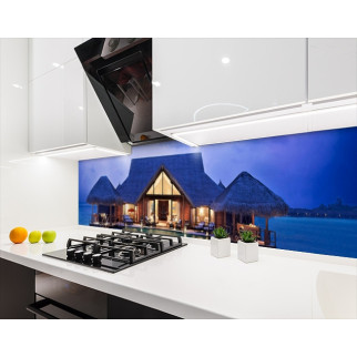 Наклейка на кухонний фартух 60 х 250 см, з фотодруком та захисною ламінацією з будиночком біля моря (БП-s_ar080-1) - Інтернет-магазин спільних покупок ToGether