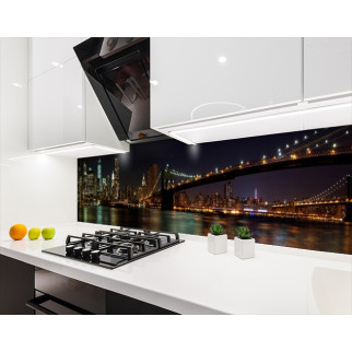 Наклейка на кухонний фартух 60 х 300 см, з фотодруком та захисною ламінацією нічний міст в Брукліні (БП-s_br131-3) - Інтернет-магазин спільних покупок ToGether