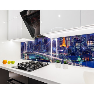 Наклейка на кухонний фартух 60 х 200 см, з фотодруком та захисною ламінацією з бруклінським мостом (БП-s_ar145) - Інтернет-магазин спільних покупок ToGether