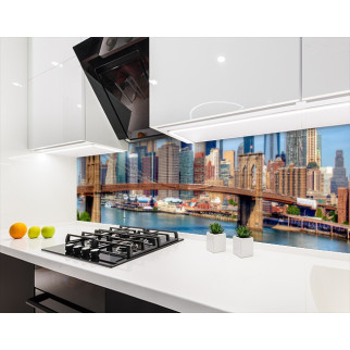 Наклейка на кухонний фартух 65 х 250 см, з фотодруком та захисною ламінацією бруклінський міст вранці (БП-s_ar166-2) - Інтернет-магазин спільних покупок ToGether