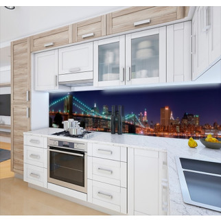 Наклейка на кухонний фартух 60 х 250 см, з фотодруком та захисною ламінацією міст бруклінський ввечері (БП-s_ar354-1) - Інтернет-магазин спільних покупок ToGether