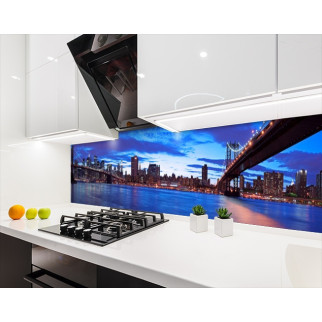 Наклейка на кухонний фартух 60 х 250 см, з фотодруком та захисною ламінацією бруклінський міст на світанку (БП-s_br101-1) - Інтернет-магазин спільних покупок ToGether