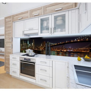 Наклейка на кухонний фартух 60 х 250 см, з фотодруком та захисною ламінацією нічний міст в Брукліні (БП-s_br131-1) - Інтернет-магазин спільних покупок ToGether