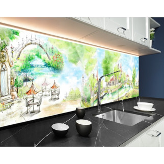 Наклейка на кухонний фартух 60 х 200 см, з фотодруком та захисною ламінацією міські пейзажі графіка (БП-s_cd143) - Інтернет-магазин спільних покупок ToGether