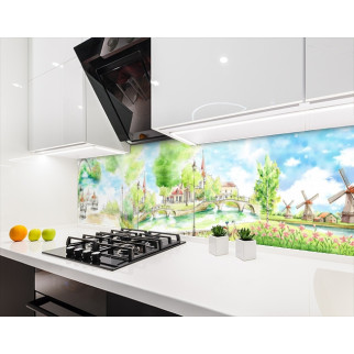 Наклейка на кухонний фартух 60 х 250 см, з фотодруком та захисною ламінацією міські пейзажі графіка (БП-s_cd143-1) - Інтернет-магазин спільних покупок ToGether