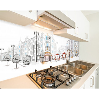 Наклейка на кухонний фартух 60 х 250 см, з фотодруком та захисною ламінацією вулиці Парижа графіка (БП-s_cd159-1) - Інтернет-магазин спільних покупок ToGether