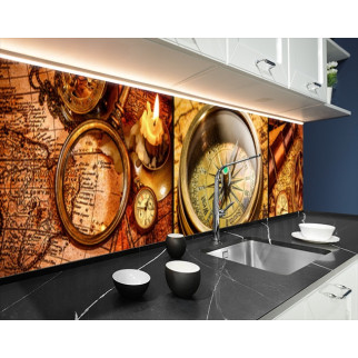 Наклейка на кухонний фартух 60 х 200 см, з фотодруком та захисною ламінацією старовинні мапи з компасом (БП-s_df041) - Інтернет-магазин спільних покупок ToGether