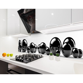 Наклейка на кухонний фартух 65 х 250 см, з фотодруком та захисною ламінацією з кулями чорними (БП-s_df159-2) - Інтернет-магазин спільних покупок ToGether