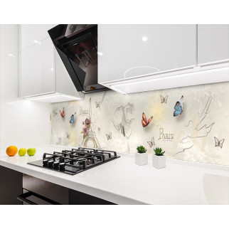 Наклейка на кухонний фартух 60 х 250 см, з фотодруком та захисною ламінацією паризький стиль (БП-s_df172-1) - Інтернет-магазин спільних покупок ToGether