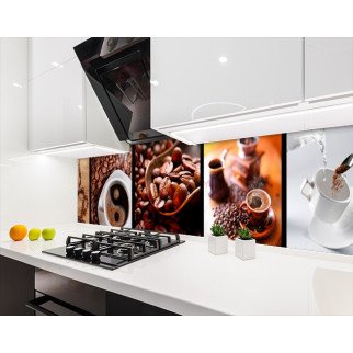 Наклейка на кухонний фартух 65 х 300 см, з фотодруком та захисною ламінацією кавовий набір (БП-s_ed029-4) - Інтернет-магазин спільних покупок ToGether