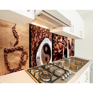 Наклейка на кухонний фартух 65 х 250 см, з фотодруком та захисною ламінацією кавовий набір (БП-s_ed029-2) - Інтернет-магазин спільних покупок ToGether