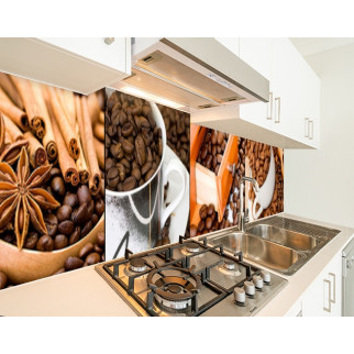 Наклейка на кухонний фартух 60 х 250 см, з фотодруком та захисною ламінацією кавові зерна з корицею (БП-s_ed040-1) - Інтернет-магазин спільних покупок ToGether