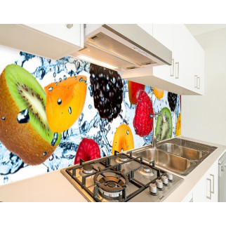 Наклейка на кухонний фартух 65 х 250 см, з фотодруком та захисною ламінацією ягоди в бризках води (БП-s_ed050-2) - Інтернет-магазин спільних покупок ToGether