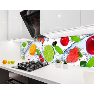 Наклейка на кухонний фартух 60 х 200 см, з фотодруком та захисною ламінацією ягоди у воді (БП-s_ed060) - Інтернет-магазин спільних покупок ToGether