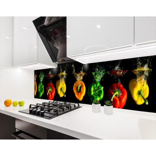 Наклейка на кухонний фартух 60 х 250 см, з фотодруком та захисною ламінацією перці у воді (БП-s_ed116-1) - Інтернет-магазин спільних покупок ToGether