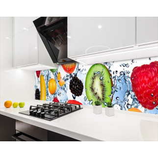 Наклейка на кухонний фартух 60 х 250 см, з фотодруком та захисною ламінацією ягоди з краплями (БП-s_ed323-1) - Інтернет-магазин спільних покупок ToGether