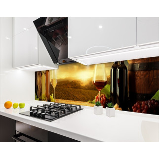 Наклейка на кухонний фартух 65 х 250 см, з фотодруком та захисною ламінацією винні келихи та діжки (БП-s_ed563-2) - Інтернет-магазин спільних покупок ToGether