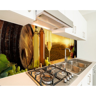 Наклейка на кухонний фартух 65 х 300 см, з фотодруком та захисною ламінацією винні келихи та діжки (БП-s_ed563-4) - Інтернет-магазин спільних покупок ToGether