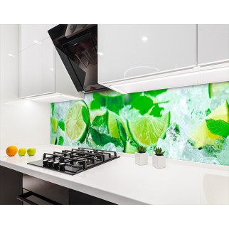 Наклейка на кухонний фартух 60 х 200 см, з фотодруком та захисною ламінацією лимон з льодом (БП-s_ed580) - Інтернет-магазин спільних покупок ToGether