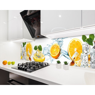 Наклейка на кухонний фартух 65 х 300 см, з фотодруком та захисною ламінацією лимони та кубики льоду (БП-s_ed582-4) - Інтернет-магазин спільних покупок ToGether