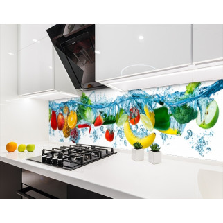 Наклейка на кухонний фартух 60 х 200 см, з фотодруком та захисною ламінацією фрукти на хвилі (БП-s_ed584) - Інтернет-магазин спільних покупок ToGether