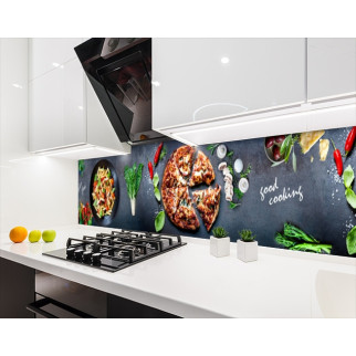 Наклейка на кухонний фартух 60 х 200 см, з фотодруком та захисною ламінацією піца з макаронами (БП-s_ed587) - Інтернет-магазин спільних покупок ToGether