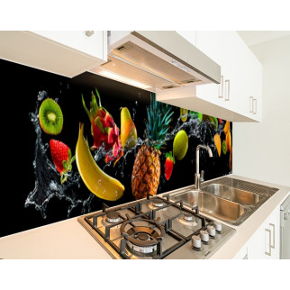 Наклейка на кухонний фартух 65 х 250 см, з фотодруком та захисною ламінацією фрукти в бризках води (БП-s_ed604-2) - Інтернет-магазин спільних покупок ToGether