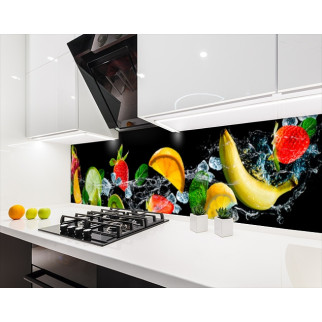 Наклейка на кухонний фартух 60 х 250 см, з фотодруком та захисною ламінацією цитруси на хвилі (БП-s_ed607-1) - Інтернет-магазин спільних покупок ToGether