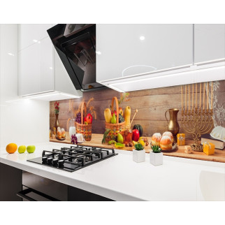 Наклейка на кухонний фартух 60 х 250 см, з фотодруком та захисною ламінацією фрукти у кошику (БП-s_ed614-1) - Інтернет-магазин спільних покупок ToGether