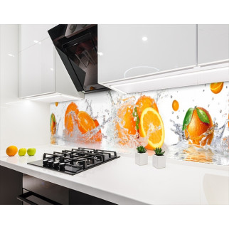 Наклейка на кухонний фартух 60 х 200 см, з фотодруком та захисною ламінацією апельсини в бризках (БП-s_ed615) - Інтернет-магазин спільних покупок ToGether