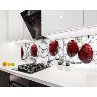 Наклейка на кухонний фартух 60 х 250 см, з фотодруком та захисною ламінацією вишня з кубиками льоду (БП-s_ed631-1) - Інтернет-магазин спільних покупок ToGether