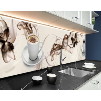 Наклейка на кухонний фартух 60 х 250 см, з фотодруком та захисною ламінацією чашка кави з молоком (БП-s_ed639-1) - Інтернет-магазин спільних покупок ToGether