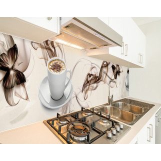 Наклейка на кухонний фартух 65 х 250 см, з фотодруком та захисною ламінацією чашка кави з молоком (БП-s_ed639-2) - Інтернет-магазин спільних покупок ToGether