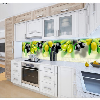 Наклейка на кухонний фартух 60 х 200 см, з фотодруком та захисною ламінацією оливки на гілках (БП-s_ed640) - Інтернет-магазин спільних покупок ToGether