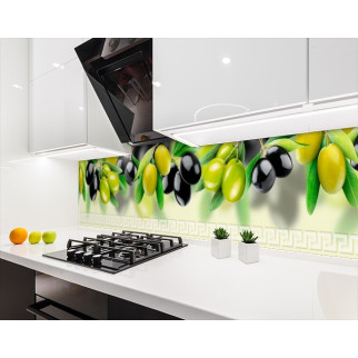 Наклейка на кухонний фартух 65 х 250 см, з фотодруком та захисною ламінацією оливки на гілках (БП-s_ed640-2) - Інтернет-магазин спільних покупок ToGether