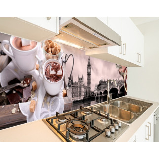 Наклейка на кухонний фартух 65 х 300 см, з фотодруком та захисною ламінацією ранкова кава (БП-s_ed643-4) - Інтернет-магазин спільних покупок ToGether