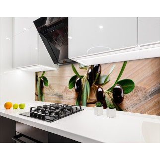 Наклейка на кухонний фартух 65 х 250 см, з фотодруком та захисною ламінацією оливки на столі (БП-s_ed650-2) - Інтернет-магазин спільних покупок ToGether