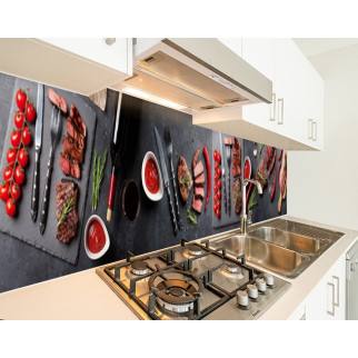 Наклейка на кухонний фартух 65 х 250 см, з фотодруком та захисною ламінацією стіл з делікатесами (БП-s_ed657-2) - Інтернет-магазин спільних покупок ToGether