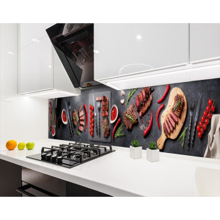 Наклейка на кухонний фартух 65 х 300 см, з фотодруком та захисною ламінацією стіл з делікатесами (БП-s_ed657-4) - Інтернет-магазин спільних покупок ToGether