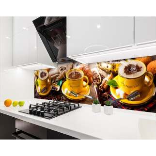 Наклейка на кухонний фартух 60 х 200 см, з фотодруком та захисною ламінацією кава з круасаном (БП-s_ed659) - Інтернет-магазин спільних покупок ToGether