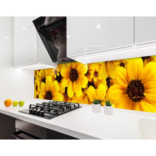Наклейка на кухонний фартух 60 х 200 см, з фотодруком та захисною ламінацією квіти жовті (БП-s_fl112) - Інтернет-магазин спільних покупок ToGether
